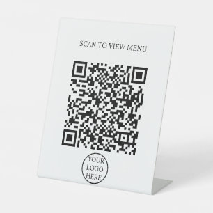 Expositor En L Menú de código QR de exploración simple en blanco