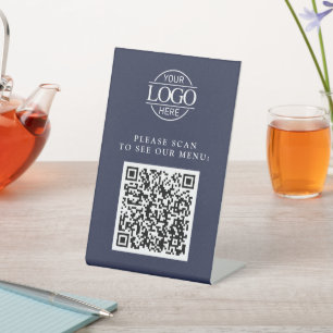 Expositor En L Menú de código QR de logotipo comercial personaliz