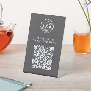 Expositor En L Menú de código QR de logotipo comercial personaliz