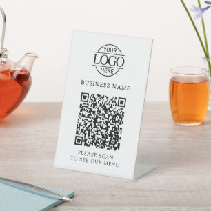 Expositor En L Menú de código QR de logotipo empresarial simple s