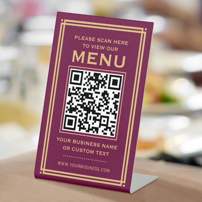 Expositor En L Menú de código QR personalizado sin contacto Pluma (Subido por el creador)