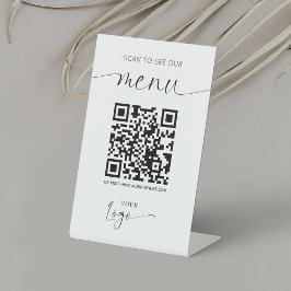 Expositor En L Menú de código QR Restaurante con logotipo moderno