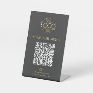 Expositor En L Menú de código QR sin contacto con logotipo empres