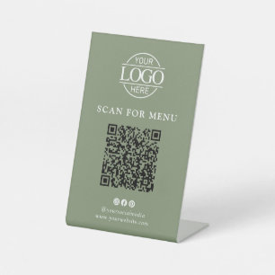 Expositor En L Menú de código QR sin contacto de logotipo de nego