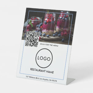 Expositor En L Menú de código QR sin contacto   Logo Black Modern