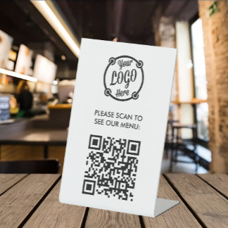 Expositor En L Menú de códigos QR logotipo de restaurante moderno