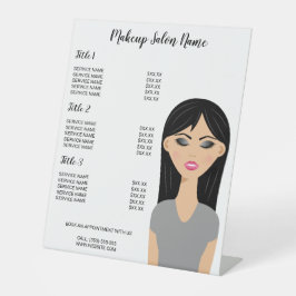 Expositor En L Menú de Maquilladora de Chica con Cabello Negro en