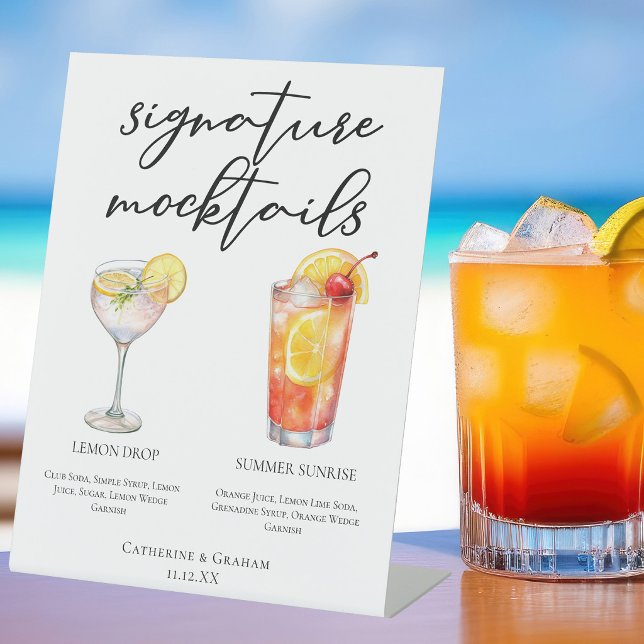 Expositor En L Menú de Mocktails de Bodas Amanecer de Verano con  (Subido por el creador)