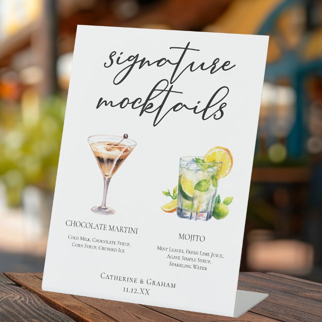 Expositor En L Menú de Mocktails de Martini de Chocolate y Mojito (Subido por el creador)