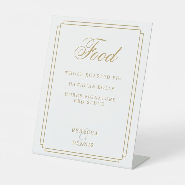 Expositor En L Menú de Moda de oro elegante Art Deco (Anverso)