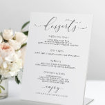 Expositor En L Menú de postre Boda de guión elegante<br><div class="desc">Elegante bar de postres o Rótulo de menú permanente para Bodas y eventos: Este diseño presenta un elegante y romántico guión de caligrafía... ideal para un boda de lujo o un evento de primera categoría. Ponga un cuadro y muéstrelo en la mesa de postres.</div>