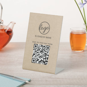 Expositor En L Menú de restaurante con logotipo comercial Kraft