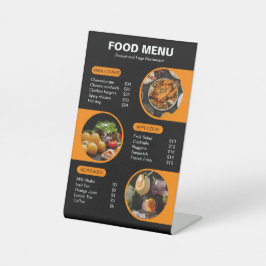 Expositor En L Menú de restaurante geométrico negrita naranja y n