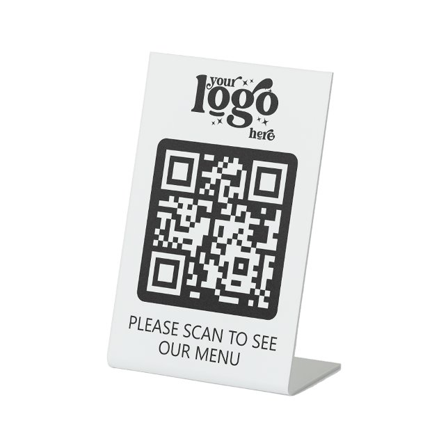 Expositor En L Menú de restaurante QR Code sin contacto con logot (Subido por el creador)