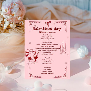 Expositor En L Menú de San Valentín Chica del Día de la Galentina