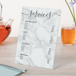 Expositor En L Menú de servicio de lista de precios de venta de m