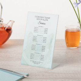 Expositor En L Menú de servicios de salón de spa de helados azule