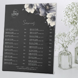 Expositor En L Menú de servicios en blanco negro