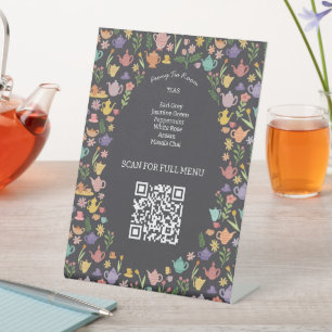 Expositor En L Menú de té Código QR personalizado colorido lindo
