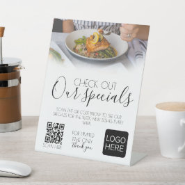 Expositor En L Menú del restaurante nuestras especialidades firma