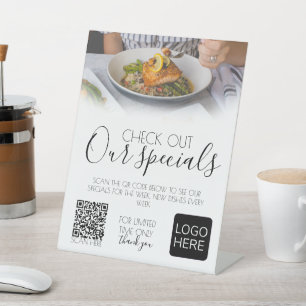 Expositor En L Menú del restaurante nuestras especialidades firma