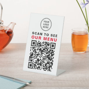 Expositor En L Menú Desglose del Restaurante de código QR