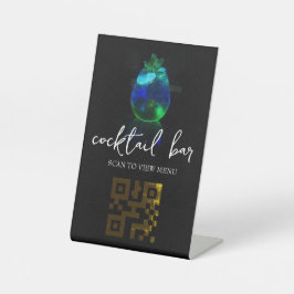 Expositor En L Menú digital código QR bar de cócteles