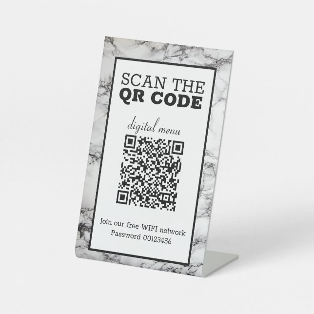Expositor En L Menú digital de código QR (Anverso)