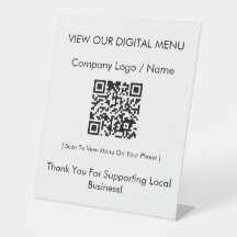 Menú digital de código QR minimalista moderno para