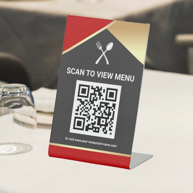 Expositor En L Menú digital de código QR para restaurantes Rótulo (Subido por el creador)
