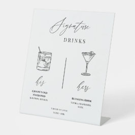 Expositor En L Menú editable de bebidas emblemáticas para boda en