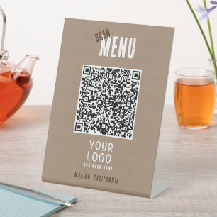 Expositor En L Menú Escanear Código QR Cargo Ruístico Logotipo co