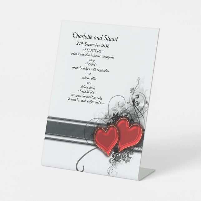 Expositor En L Menú Flores azules y mariposas (Anverso)