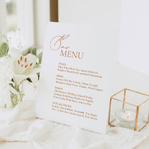 Expositor En L Menú moderno de Bodas Minimalistas