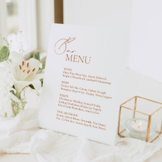 Expositor En L Menú moderno de Bodas Minimalistas