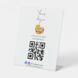 Expositor En L Menú profesional sin contacto con código qr