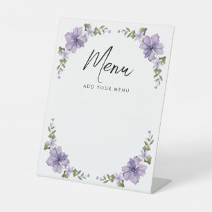 Expositor En L Menú Purple Little Wildflower Baby Shower
