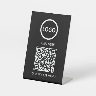 Expositor En L Menú QR Profesional, Logo Contacto Moderno