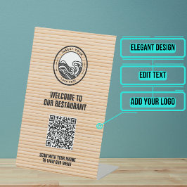 Expositor En L Menú Restaurante Bamboo Código QR