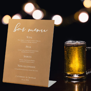 Expositor En L Menú Rustic Gold Earth Tone Fall Wedding Bar
