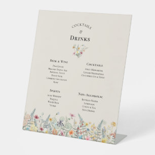 Expositor En L Menú simple de bebidas de Boda beige Fern Beige