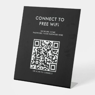 Expositor En L Menú sin contacto Código QR Conexión WiFi Negro