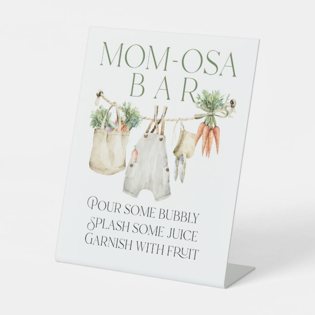 Expositor En L Mercado de agricultores locales Baby Shower Momosa (Anverso)