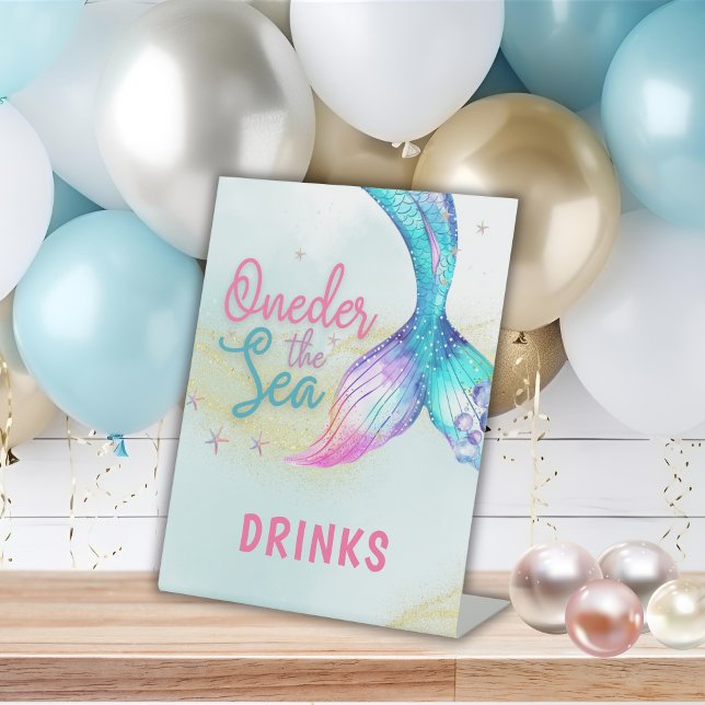 Expositor En L Mermaid Tail Onder the sea 1st birthday Drinks (Subido por el creador)