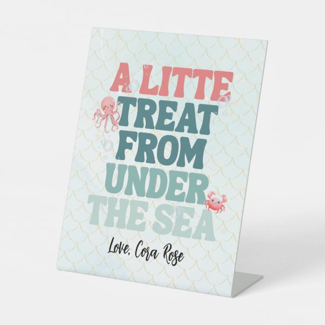 Expositor En L Mermaid Under The Sea Girl Birthday Party (Anverso)