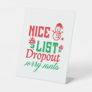Expositor En L Merry Xmas Nice List Dropout Lo siento Santa