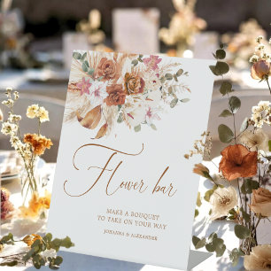 Expositor En L Mesa de barra de flores de terracota boho floral p