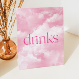 Expositor En L Mesa de bebidas con nubes de espárragos rosas