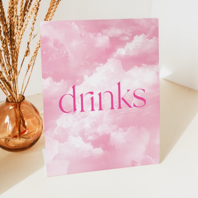 Expositor En L Mesa de bebidas con nubes de espárragos rosas (Subido por el creador)