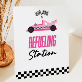 Expositor En L Mesa de bebidas de coches de carreras rosas de la 